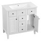 preview thumbnail 34 of 34, 36" Bathroom Vanity with Ceramic Basin with Two Cabinets and Five Drawers