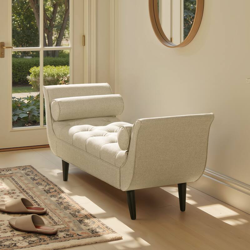 Jennifer Taylor Home Alma Tufted Entry Bench - Taupe