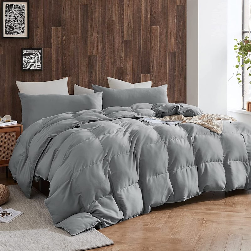 Snorze® Cloud Comforter Set - Coma Inducer® Oversized Bedding in Iron Gray - Queen