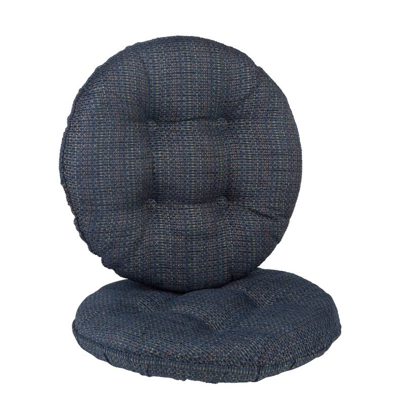 Klear Vu Tyson Tufted Barstool Cushion Set - Navy - Set of 2
