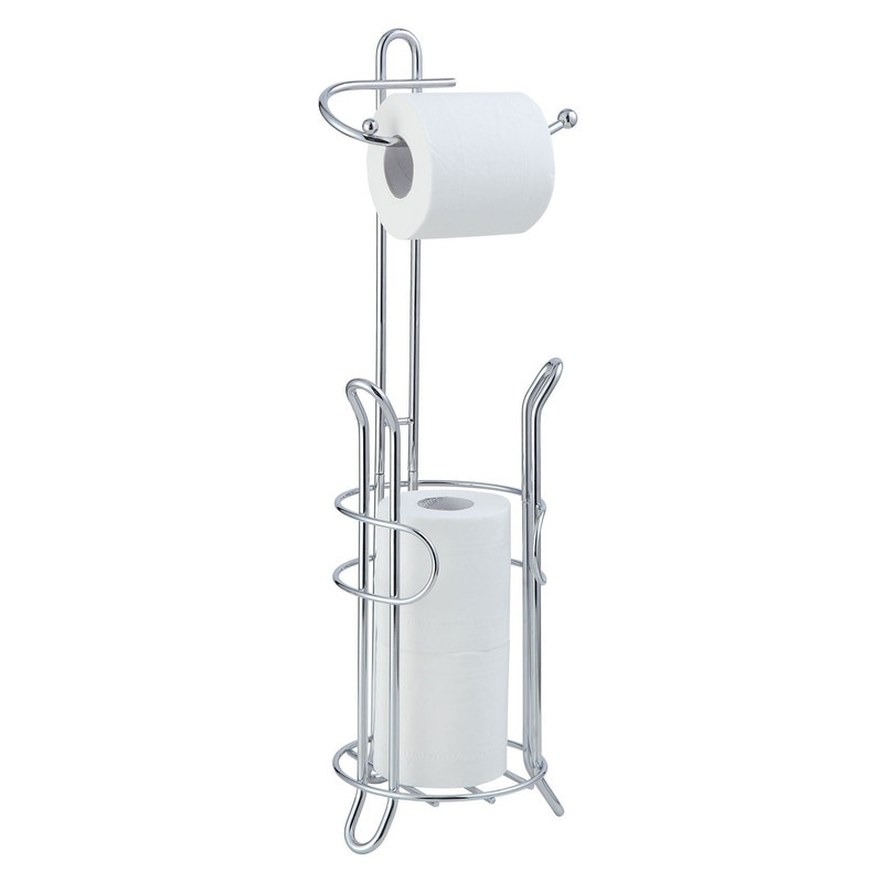 Toilet Paper Holder Stand, Black Toilet Paper Stand with Storage, Stainless  Steel Free Standing Toilet Paper Roll Holder for Bathroom