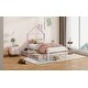 preview thumbnail 35 of 71, Metal Platform Bed With Two Drawers,House-Shaped Headboard Design