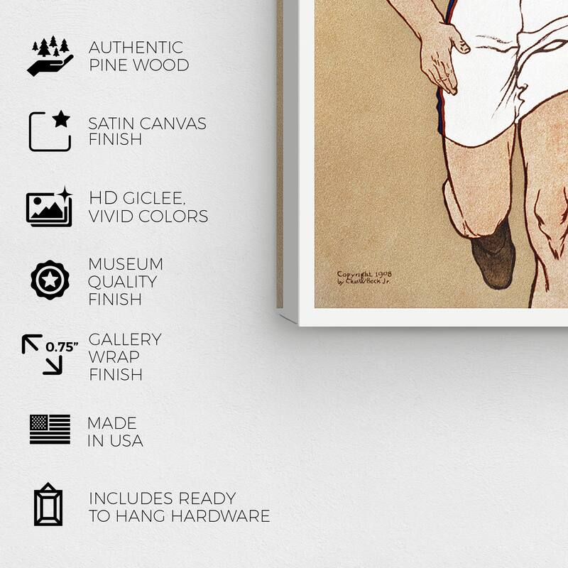 Wynwood Studio Canvas Sports and Teams Athlete - Edward Penfield Brown and Tan Vintage Wall Art Canvas Print