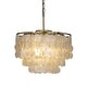 preview thumbnail 6 of 10, 3/6-Lights Unique Tiered Bronze Capiz Chandelier with Seashell Accents