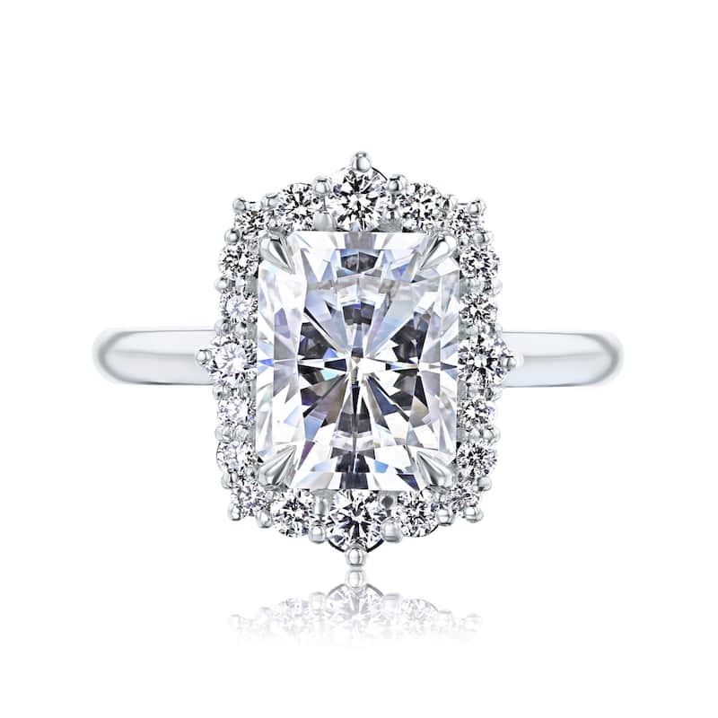 Annello by Kobelli 14k Gold Forever One Raina Engagement Ring (DEF/VS, DEF/VS) - White - 8