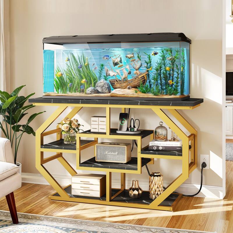 Moasis 55-75 Gallon Aquarium Stand with Power Outlet,Console Table for Entryway