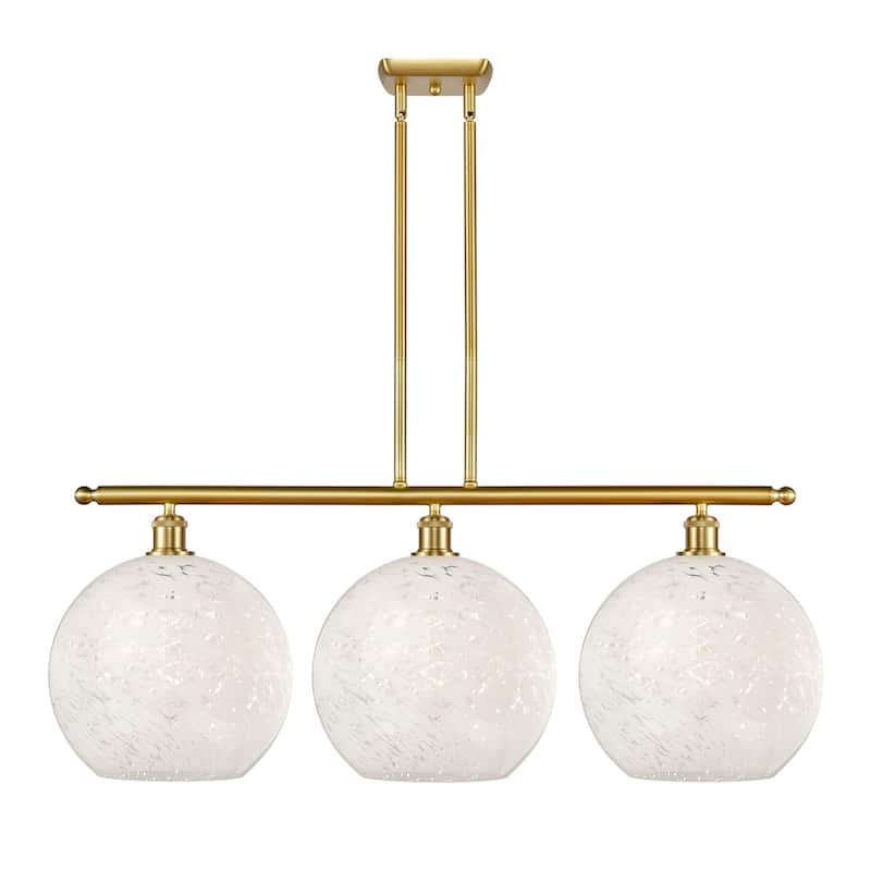 Innovations Lighting 516-3I-14-39-White Mouchette-Indoor Pendant White - Satin Gold / White Mouchette