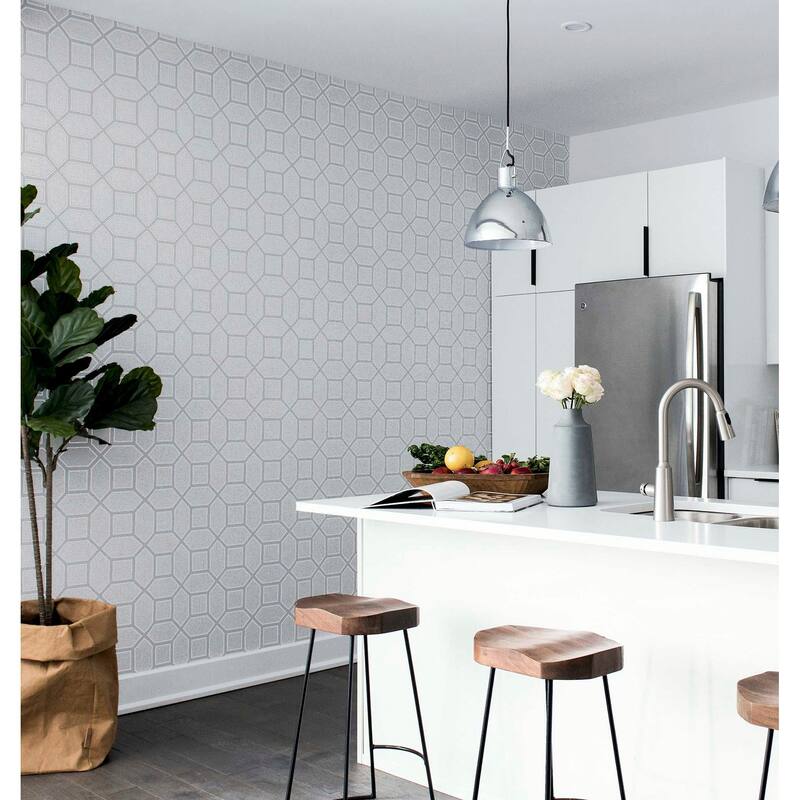 Arthouse Marjorie Silver Trellis Wallpaper