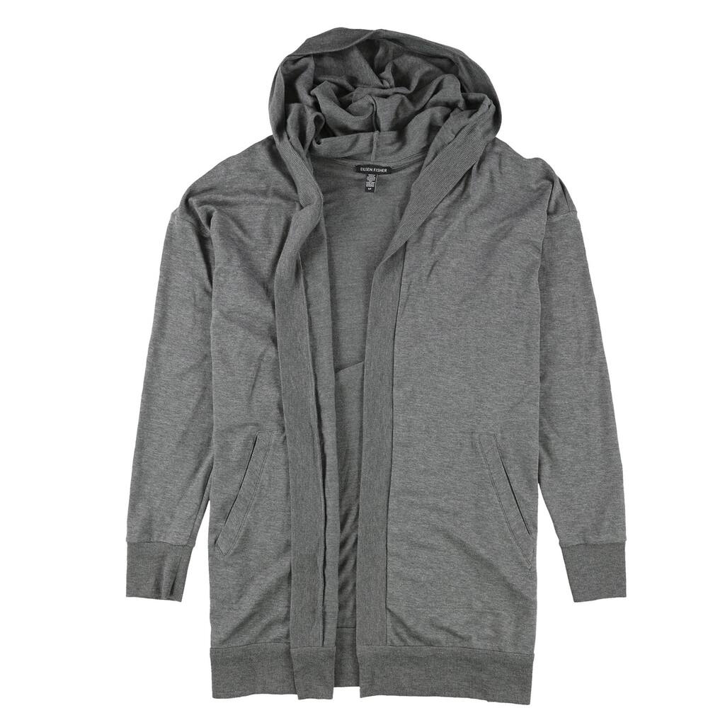 Eileen Fisher Womens Hooded Cardigan Sweater