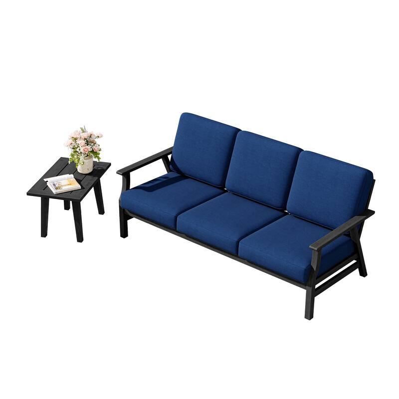 2-Piece Teak Outdoor Sofa Set with Table