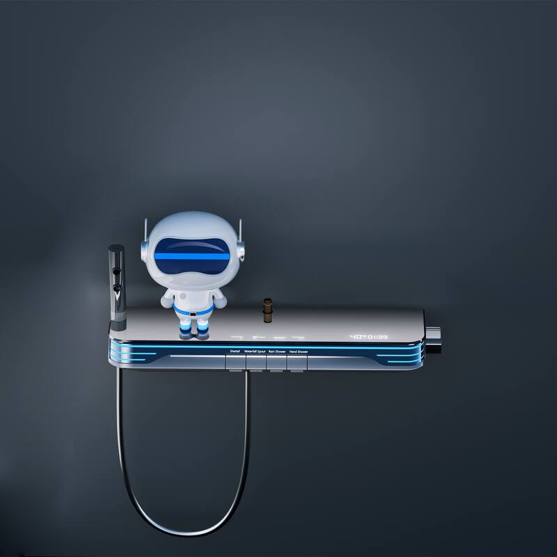 12.99" Solid Brass Five-function Digital Display Thermostatic Shower System with Rough in-Valve
