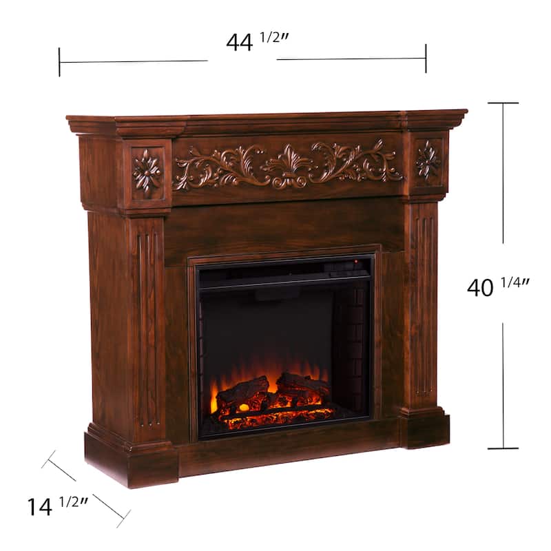 SEI Furniture Ortiz Espresso Electric Fireplace - N/A