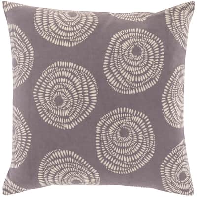 Decorative Cailyn Charcoal Circles and Dots 20-inch Throw Pillow Cover