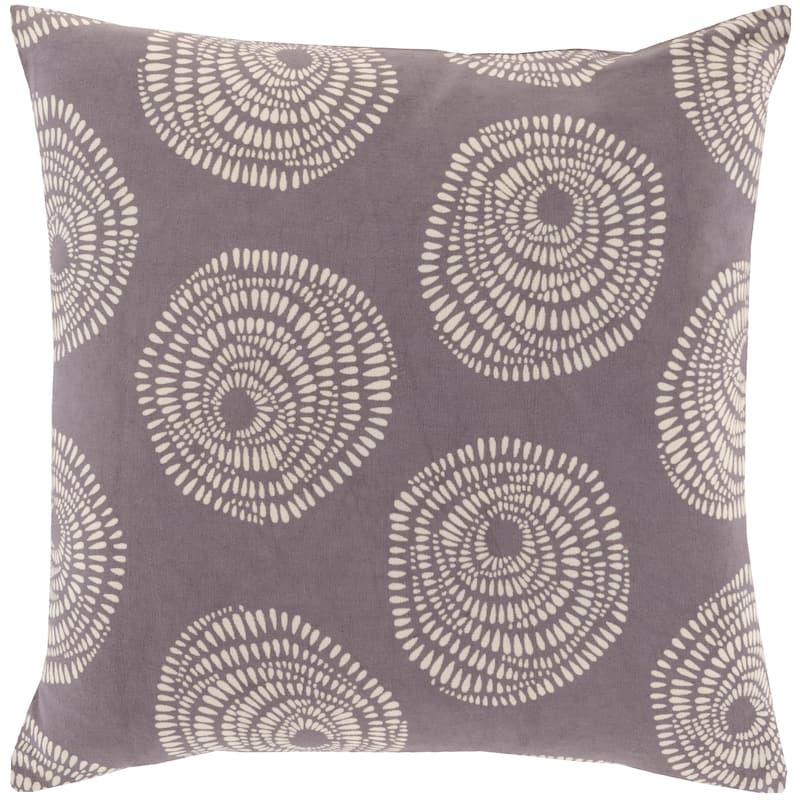 Decorative Cailyn Charcoal Circles and Dots 20inch Throw Pillow Cover