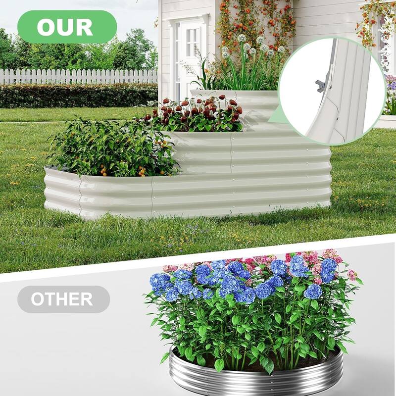 Galvanized Tiered Raised Garden Bed Kit with Open Base