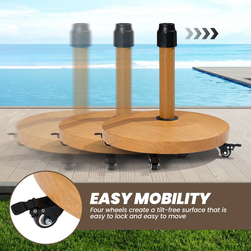 40lbs Patio Market Umbrella Base Stand with Wheels