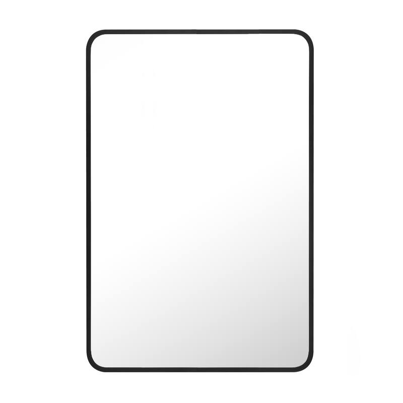 Ledel Modern Rounded Rectangular Metal Framed Bathroom Vanity Mirror