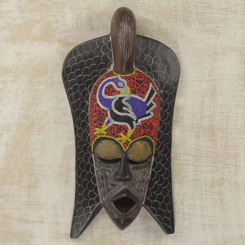 Novica Handmade Sankofa Philosophy African Wood Mask