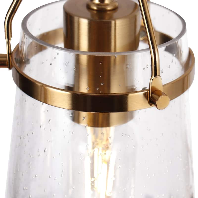 Haye Modern 5-Light Linear Chandelier Glass Island Lights for Kitchen Island - Black&Gold - 33.5" D x 5.5" W x 10" H