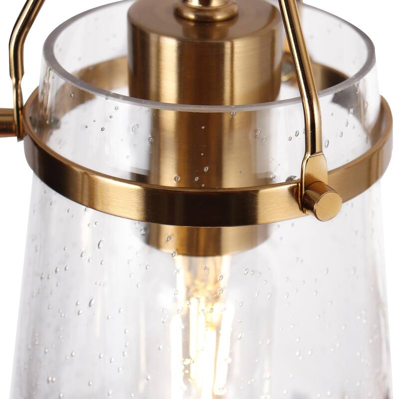 Haye Modern 3-Light Glass Chandelier Black Gold Cluster Pendant Lights for Kitchen Island - 15.5" D x 10" H