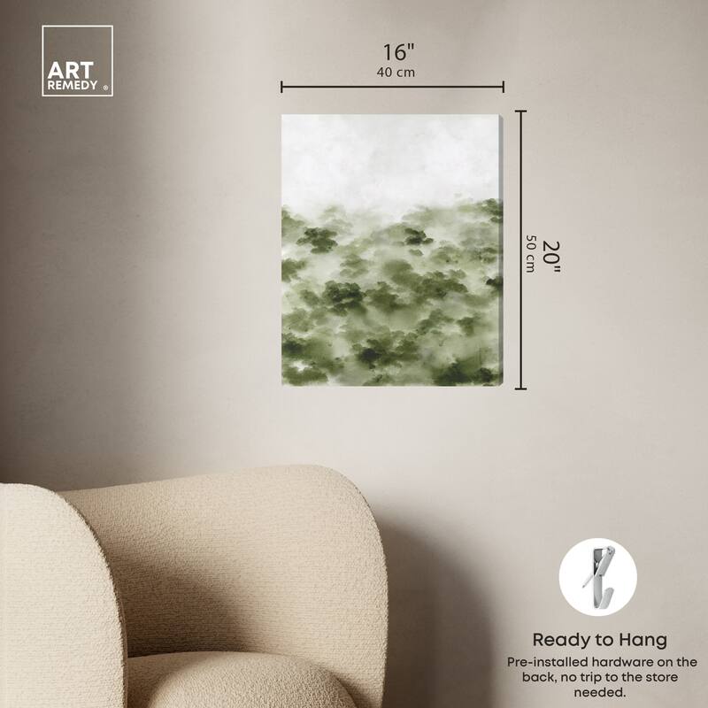 Art Remedy Foggy Rainforest Gallery Wrapped Watercolor Boho Abstracts