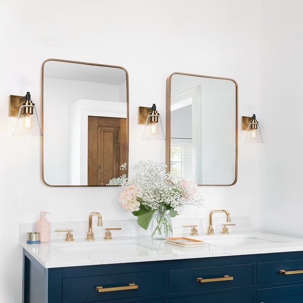 Black gold vanity shop light