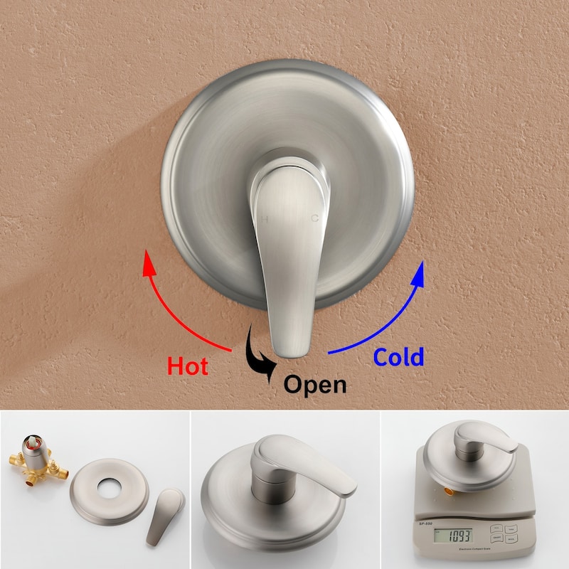 Modland Pressure Balance Shower Faucet Set 10-Setting Handheld Spray cUPC Anti-Scald Brass Valve Kit