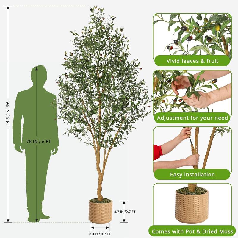 Olive Trees Artificial Indoor,Tall Artificial Olive Plants - Tall Faux Olive Tree