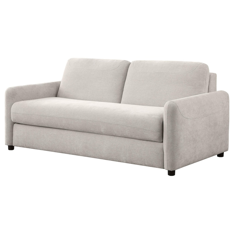 Rilia Sofa Sleeper with Queen Size Mattress, Beige Fabric, 74 Inch