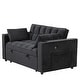 preview thumbnail 13 of 39, 55" Multi-functional Velvet Sofa Bed with Cup Holder and USB Port for Living Room