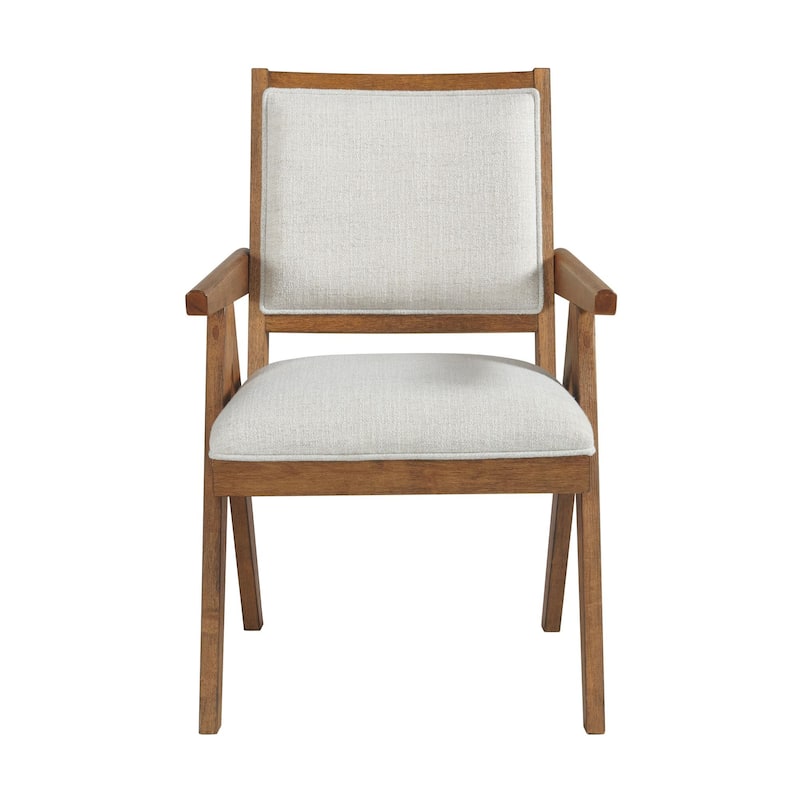 Vantage Upholstered Arm Chair, Ornate Spice Acacia and White (Set of 2)