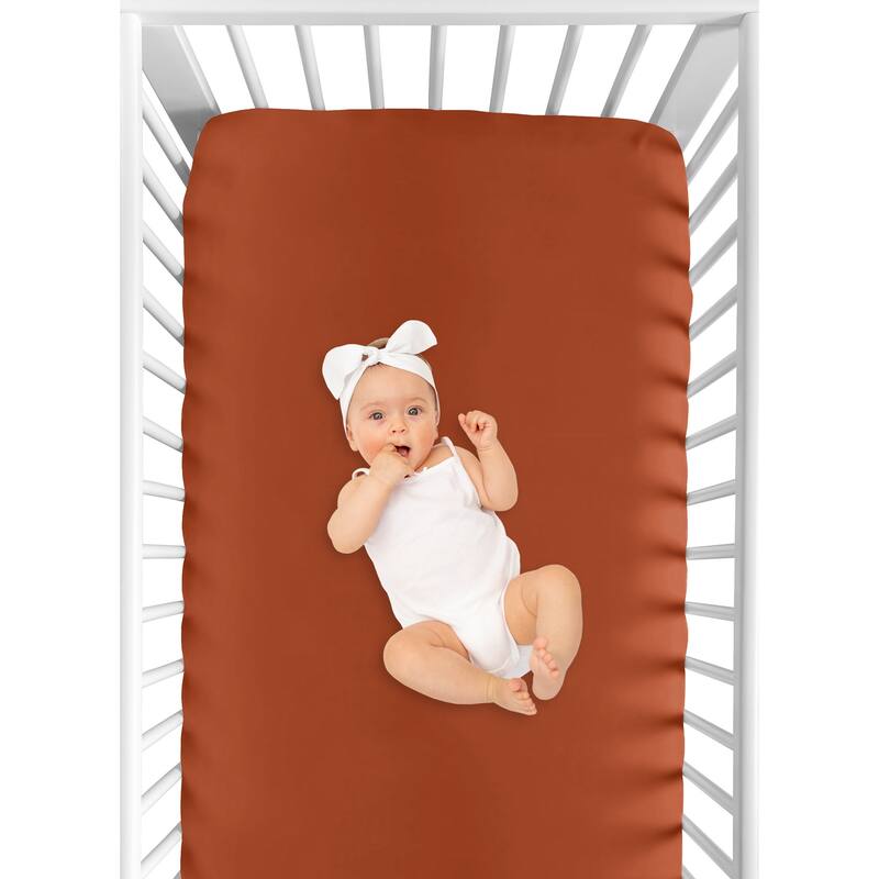 Sweet Jojo Designs Ocean Seashells Boy, Girl, Unisex/Gender Neutral 3 Pack Fitted Crib Sheets - Nautical and Solid Blue & Orange