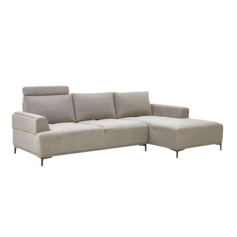 Pasargad Home Modern Lucca Sectional Sofa With Push Back Function