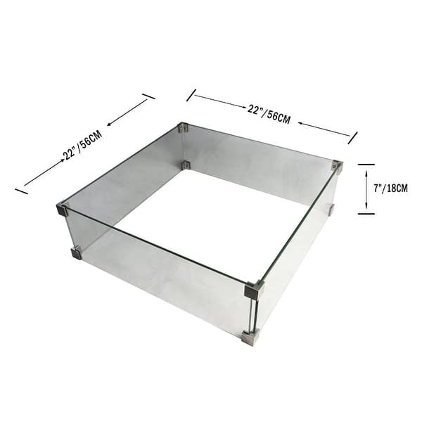 Elementi Outdoor Manhattan Fire Pit Square Wind Screen 22 x 22"