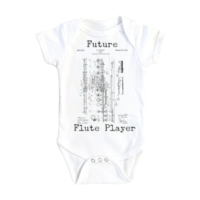 Flute Patent - Baby Boy Girl Clothes Infant Bodysuit Funny Cute Newborn
