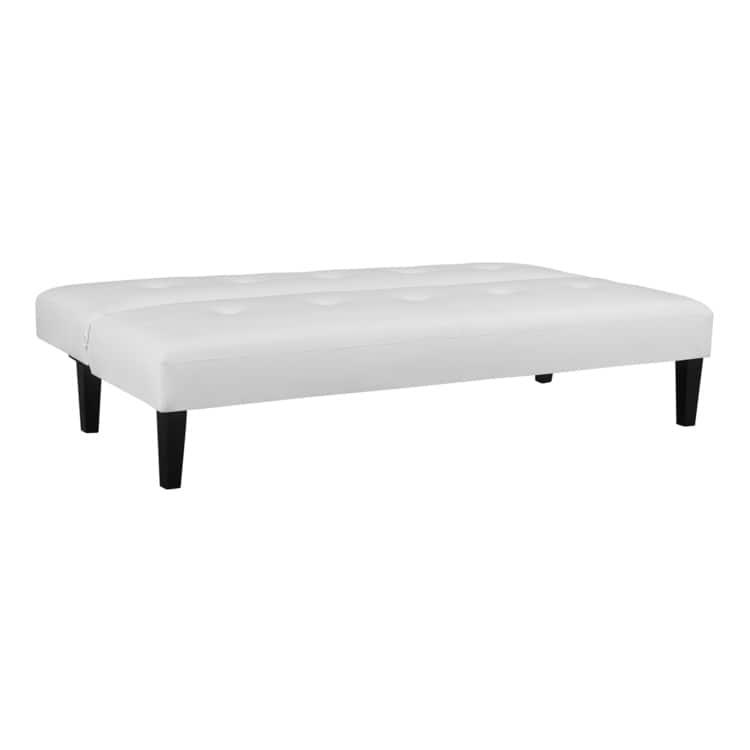 Modern Futon Sofa Bed, Convertible Couch with Wooden Legs, Recliner