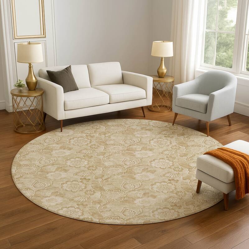 Premium Washable Super Soft Traditional Mayfield Rug - Beige - 8' x 8'