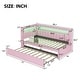 preview thumbnail 3 of 14, Trundle Upholstered Platform Bed with USB Ports and 7 Colors LED Belt