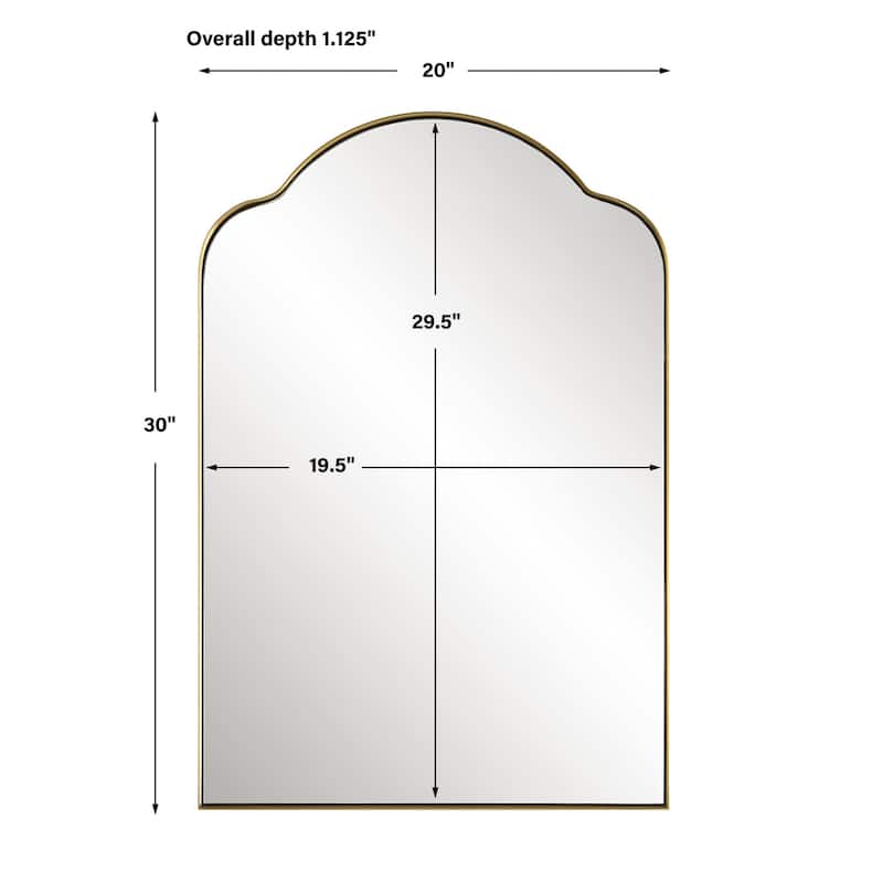 Uttermost 09896 Sidney 20" W x 30" H Arched Stainless Steel Framed