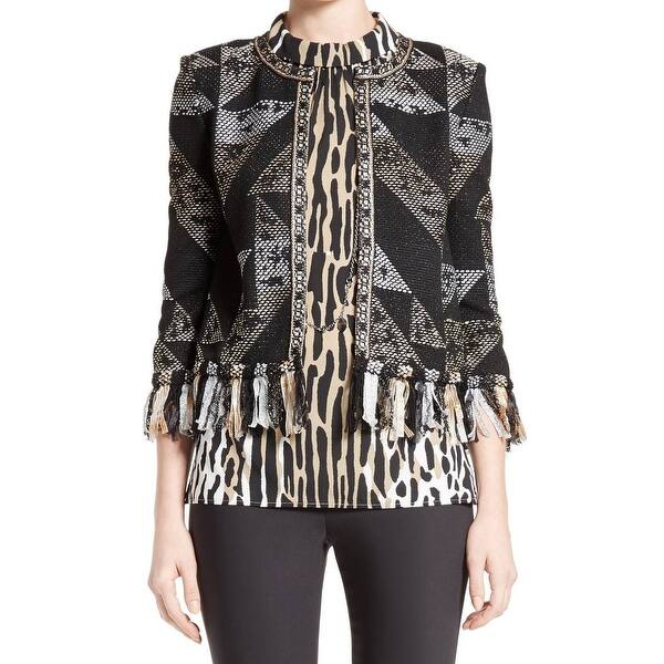 Shop St John New Black Womens 10 Kiyala Geo Metallic Fringe Shop St John New Black Womens 10 Kiyala Geo Metallic Fringe