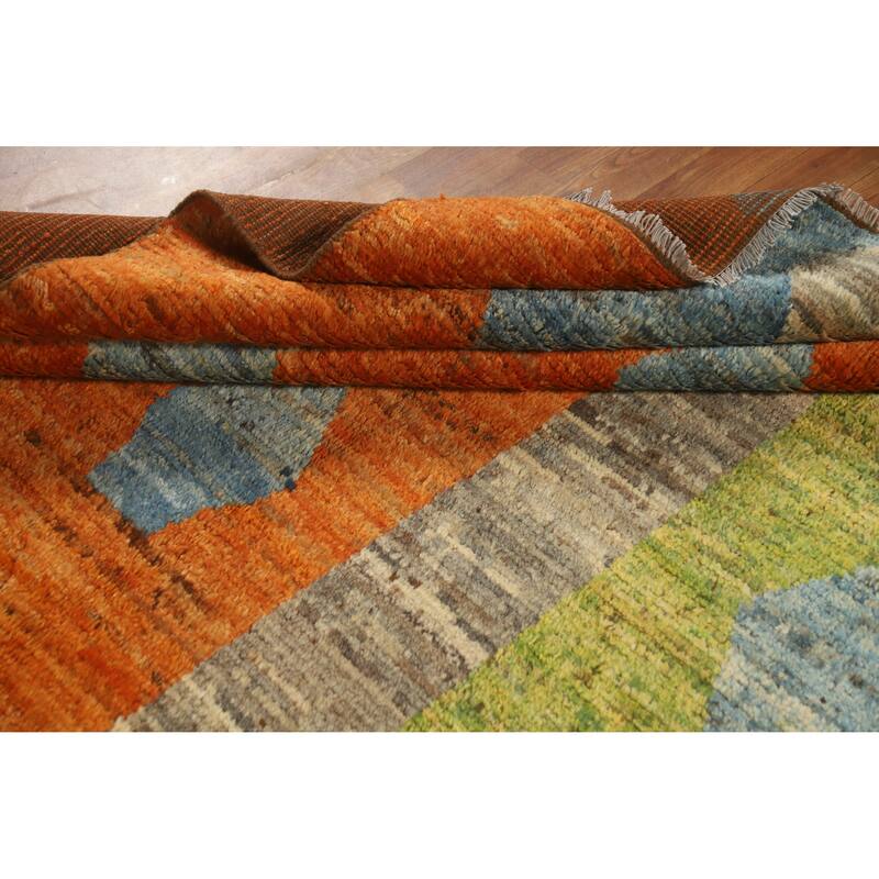 Moroccan Oriental Area Rug Handmade Tribal Geometric Wool Carpet - 6'9" x 9'9"