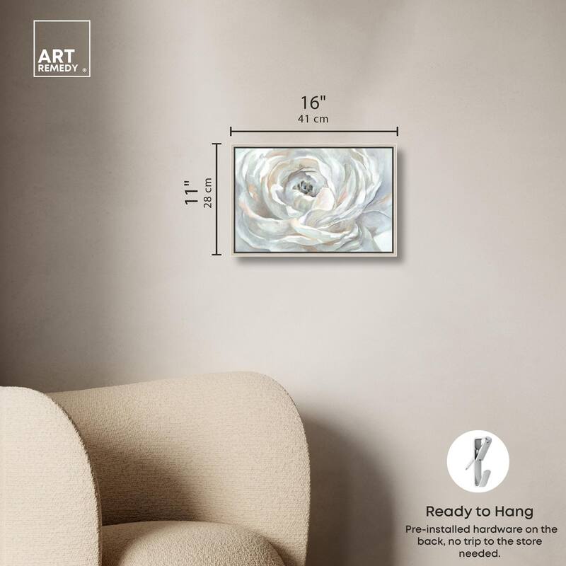 Powdery Peony Canvas by Art Remedy