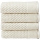 preview thumbnail 65 of 88, Great Bay Home Cotton Diamond Textured Towel Set Bath Towel (4-Pack) - Oatmeal