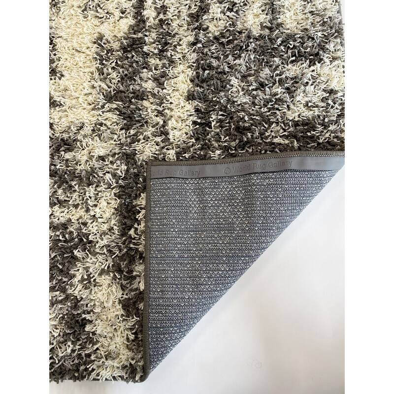 World Rug Gallery Modern Abstract Soft Plush Shag Area Rug