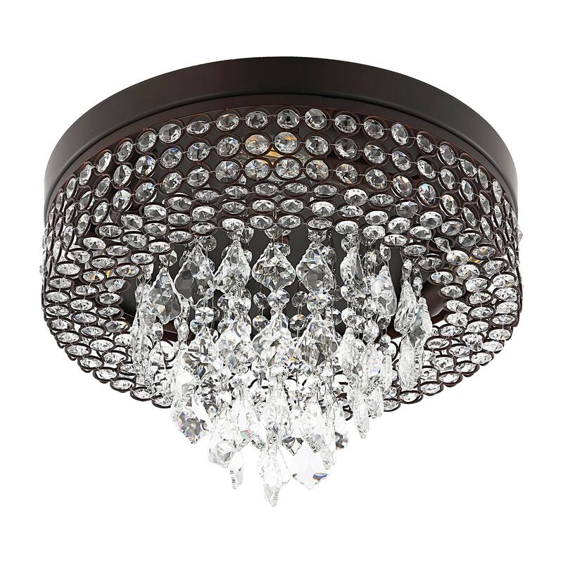 GetLedel 4-Light Modern Glam Crystal Flush Mount