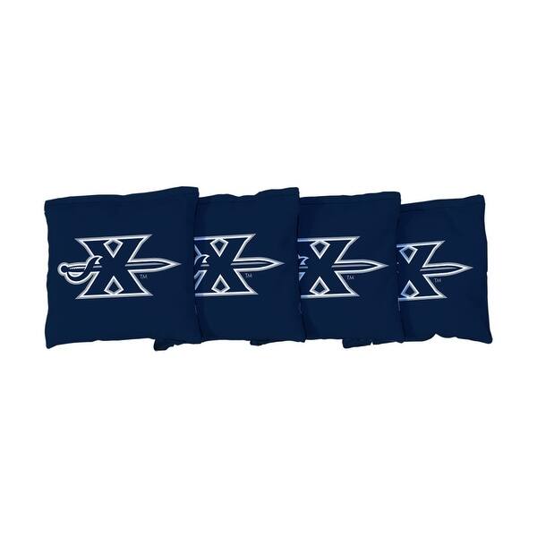 slide 2 of 3, Xavier University Musketeers Navy Cornhole Bags All-Weather Resin Filled