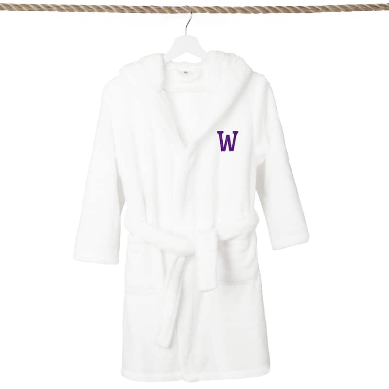 Sweet Kids 100% Polyester SUPER PLUSH Double Brushed Hooded Bathrobe with Purple Bookman Monogram