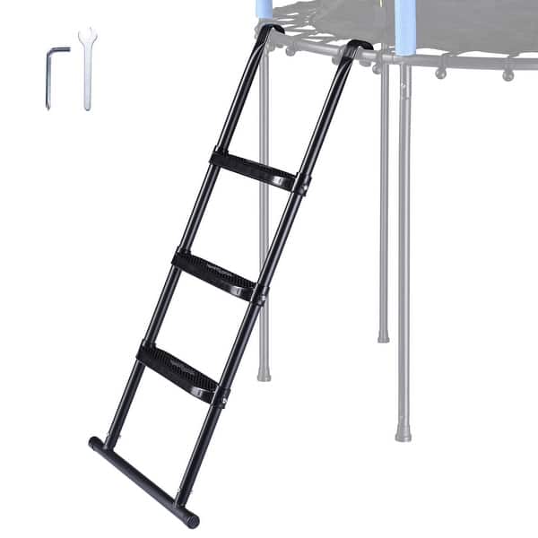 slide 2 of 16, Yescom Universal 3 Step Trampoline Ladder with Wide Skid-Proof Steps Fit 15 FT or Larger Trampolines Kid Outdoor 43inch