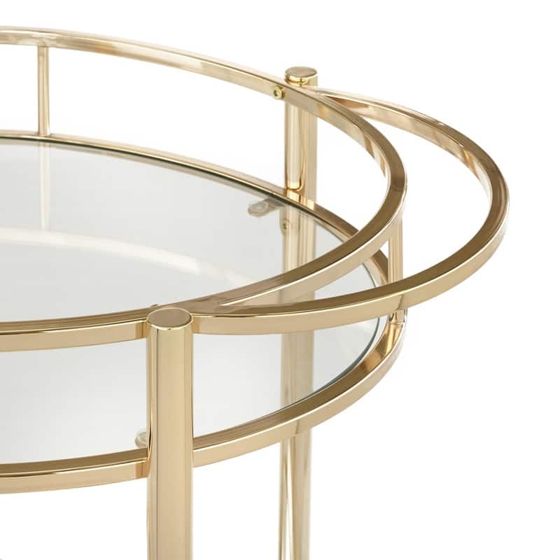 Lifestorey Devin Oval Metal Bar Cart