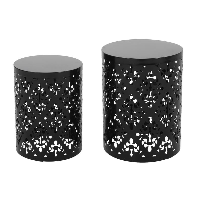Metal S/2 End table, No assembly is required, This comes as a set of two